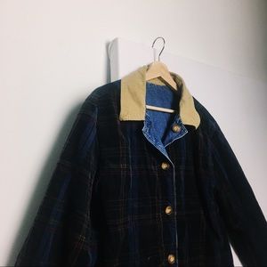 Reversible Denim and Plaid Jacket